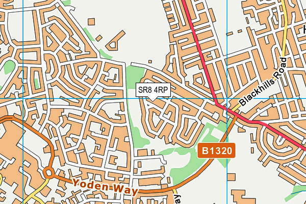 SR8 4RP map - OS VectorMap District (Ordnance Survey)