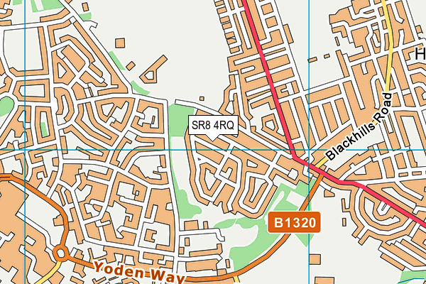SR8 4RQ map - OS VectorMap District (Ordnance Survey)