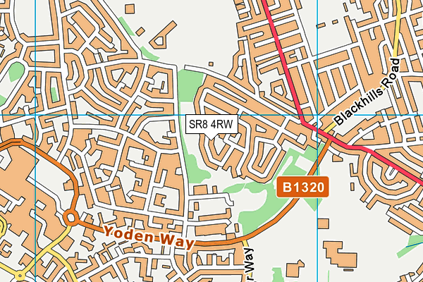 SR8 4RW map - OS VectorMap District (Ordnance Survey)