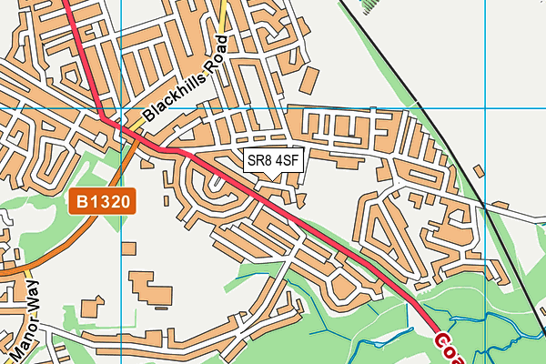 SR8 4SF map - OS VectorMap District (Ordnance Survey)