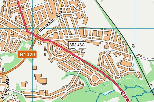 SR8 4SG map - OS VectorMap District (Ordnance Survey)