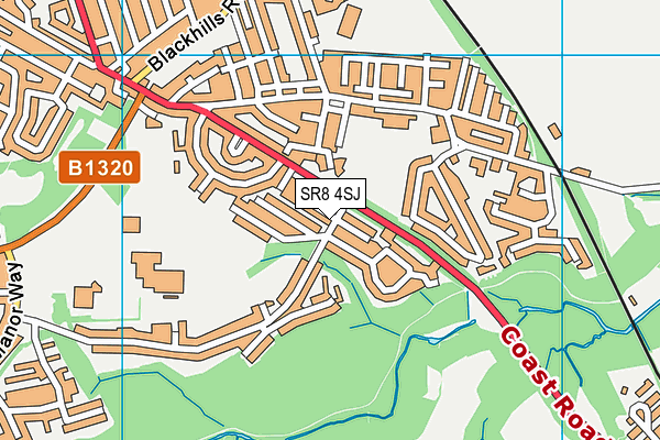 SR8 4SJ map - OS VectorMap District (Ordnance Survey)