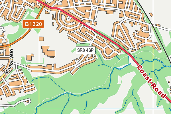 SR8 4SP map - OS VectorMap District (Ordnance Survey)