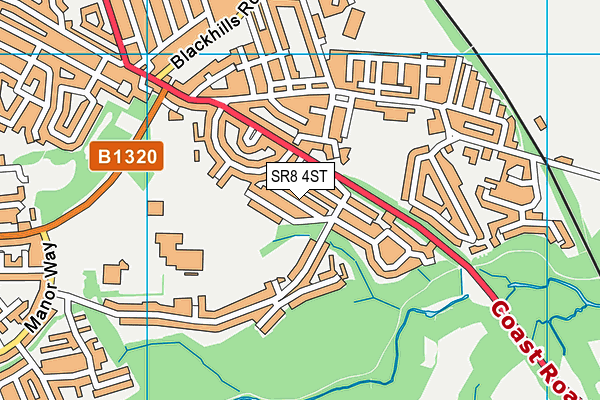 SR8 4ST map - OS VectorMap District (Ordnance Survey)