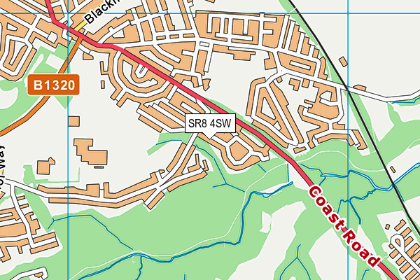 SR8 4SW map - OS VectorMap District (Ordnance Survey)