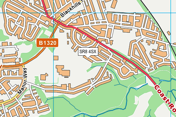 SR8 4SX map - OS VectorMap District (Ordnance Survey)