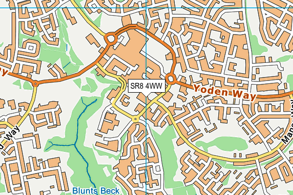 SR8 4WW map - OS VectorMap District (Ordnance Survey)