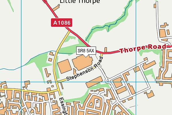 SR8 5AX map - OS VectorMap District (Ordnance Survey)