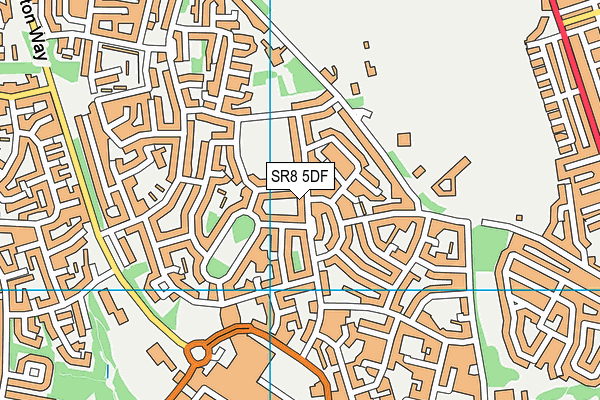 SR8 5DF map - OS VectorMap District (Ordnance Survey)