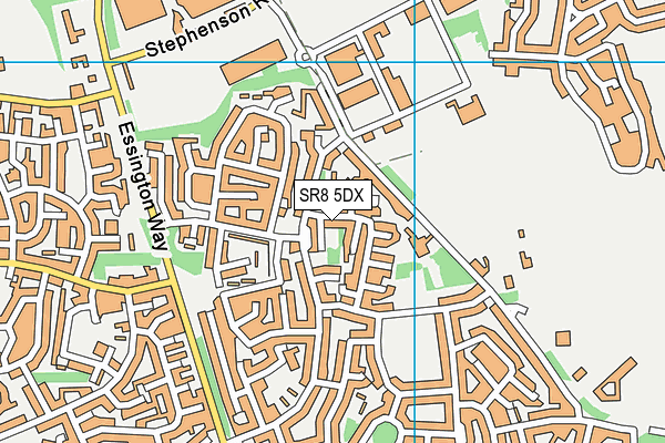 SR8 5DX map - OS VectorMap District (Ordnance Survey)