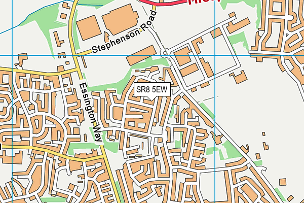 SR8 5EW map - OS VectorMap District (Ordnance Survey)