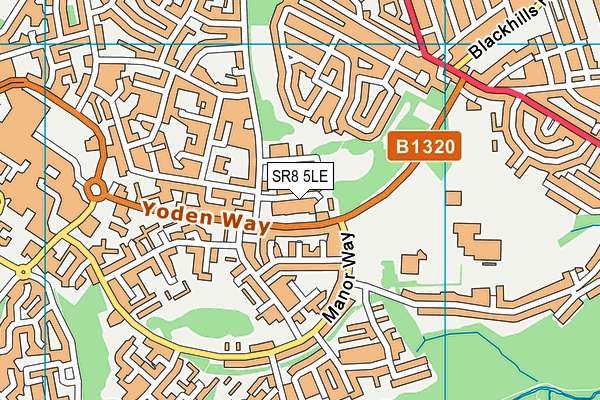 SR8 5LE map - OS VectorMap District (Ordnance Survey)