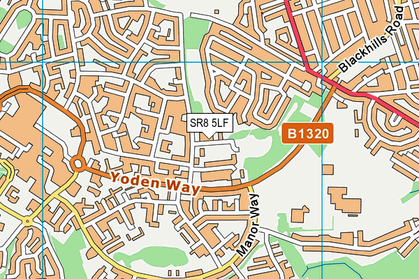 SR8 5LF map - OS VectorMap District (Ordnance Survey)