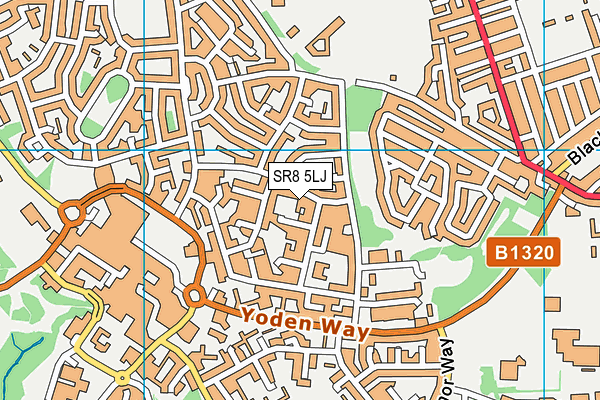 SR8 5LJ map - OS VectorMap District (Ordnance Survey)