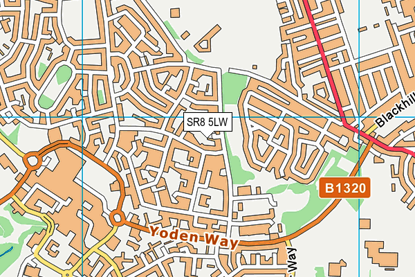 SR8 5LW map - OS VectorMap District (Ordnance Survey)