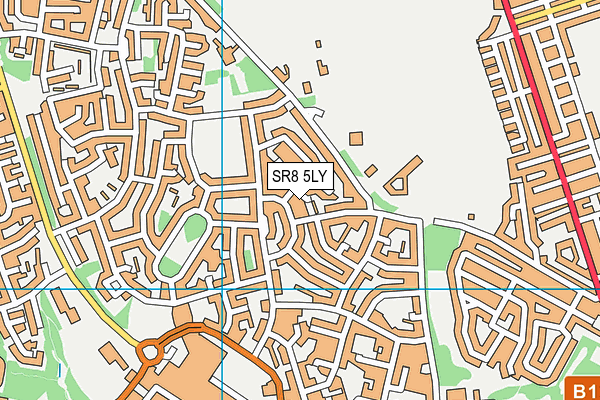 SR8 5LY map - OS VectorMap District (Ordnance Survey)