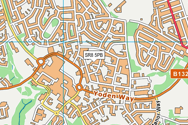 SR8 5PB map - OS VectorMap District (Ordnance Survey)