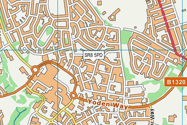 SR8 5PD map - OS VectorMap District (Ordnance Survey)