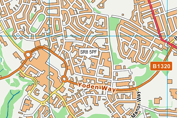 SR8 5PF map - OS VectorMap District (Ordnance Survey)