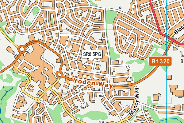 SR8 5PG map - OS VectorMap District (Ordnance Survey)
