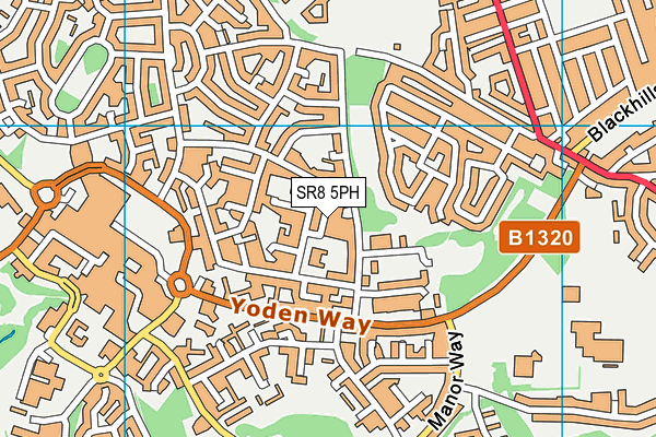 SR8 5PH map - OS VectorMap District (Ordnance Survey)