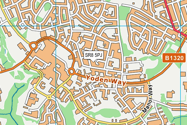 SR8 5PJ map - OS VectorMap District (Ordnance Survey)