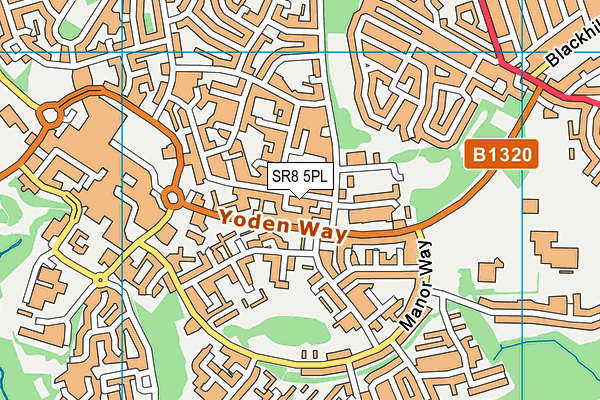 SR8 5PL map - OS VectorMap District (Ordnance Survey)