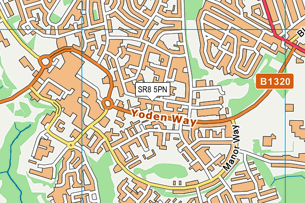SR8 5PN map - OS VectorMap District (Ordnance Survey)