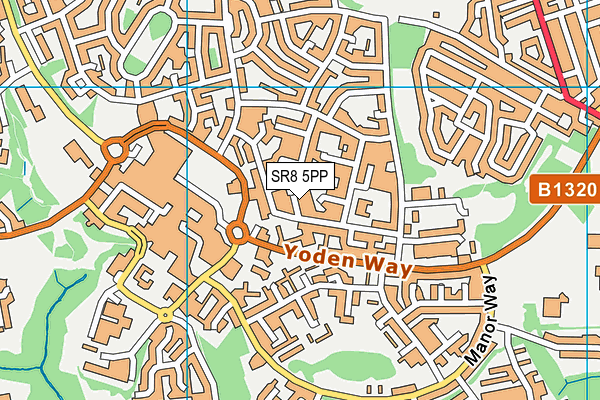 SR8 5PP map - OS VectorMap District (Ordnance Survey)