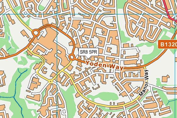 SR8 5PR map - OS VectorMap District (Ordnance Survey)