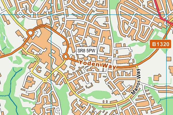 SR8 5PW map - OS VectorMap District (Ordnance Survey)