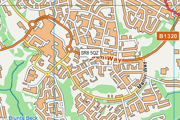 SR8 5QZ map - OS VectorMap District (Ordnance Survey)