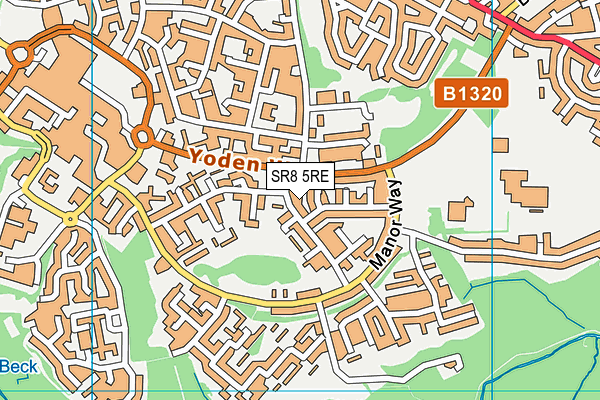 SR8 5RE map - OS VectorMap District (Ordnance Survey)