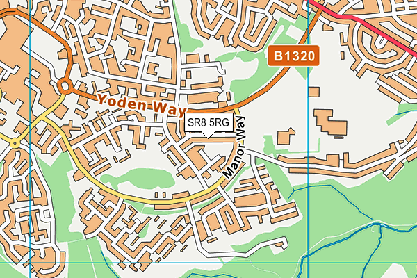 SR8 5RG map - OS VectorMap District (Ordnance Survey)