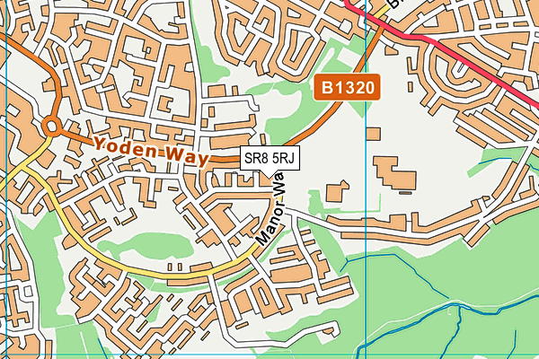 SR8 5RJ map - OS VectorMap District (Ordnance Survey)