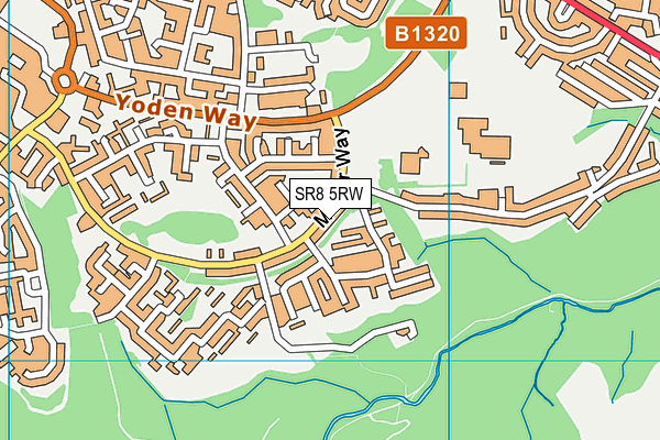 SR8 5RW map - OS VectorMap District (Ordnance Survey)