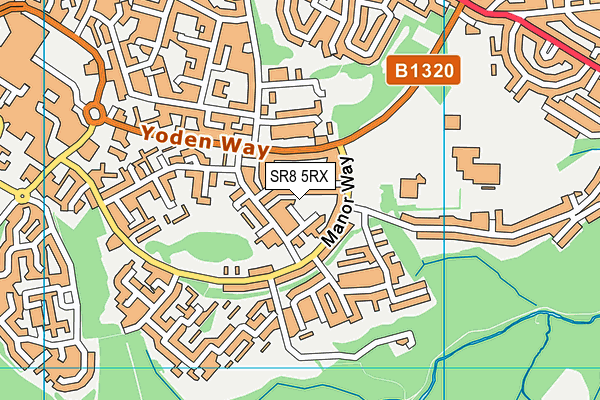 SR8 5RX map - OS VectorMap District (Ordnance Survey)
