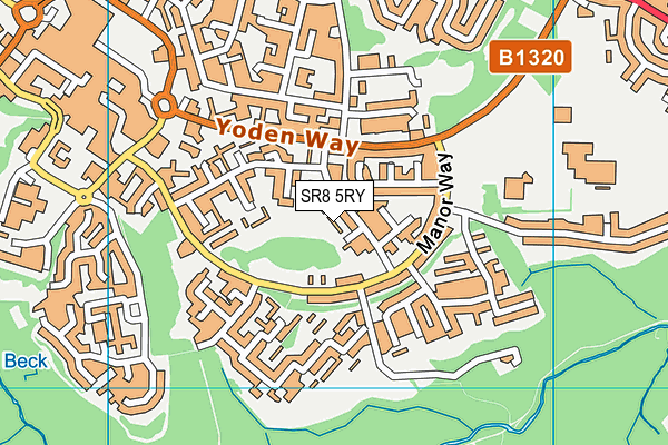 SR8 5RY map - OS VectorMap District (Ordnance Survey)