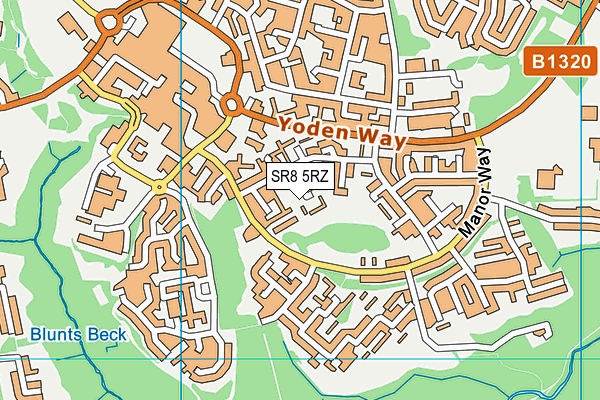 SR8 5RZ map - OS VectorMap District (Ordnance Survey)