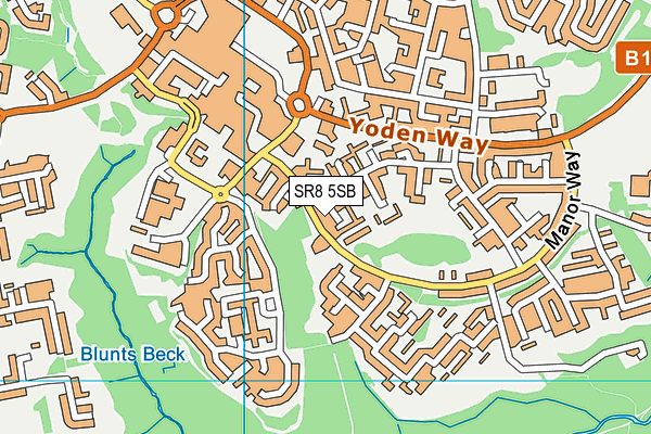 SR8 5SB map - OS VectorMap District (Ordnance Survey)