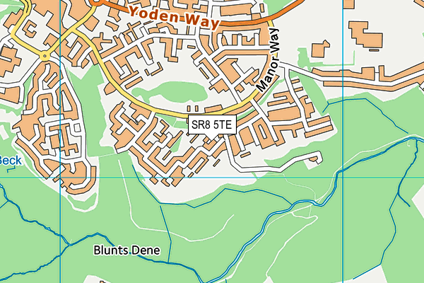SR8 5TE map - OS VectorMap District (Ordnance Survey)