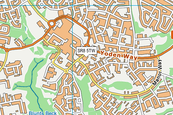 SR8 5TW map - OS VectorMap District (Ordnance Survey)
