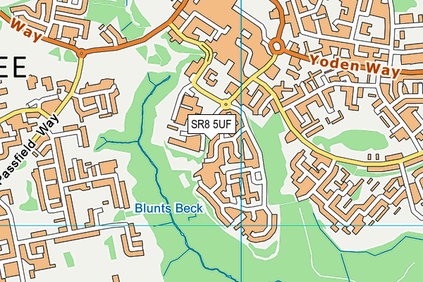 SR8 5UF map - OS VectorMap District (Ordnance Survey)