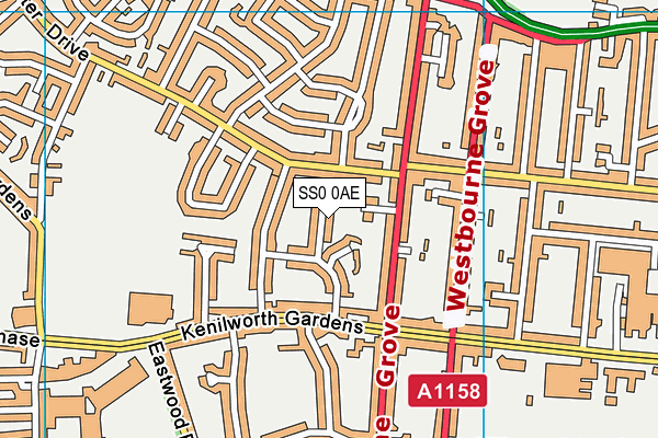 SS0 0AE map - OS VectorMap District (Ordnance Survey)