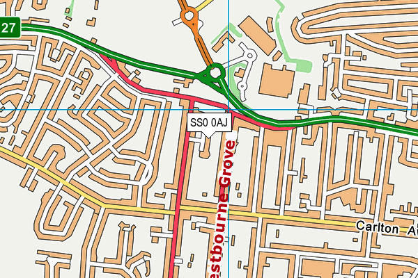 SS0 0AJ map - OS VectorMap District (Ordnance Survey)