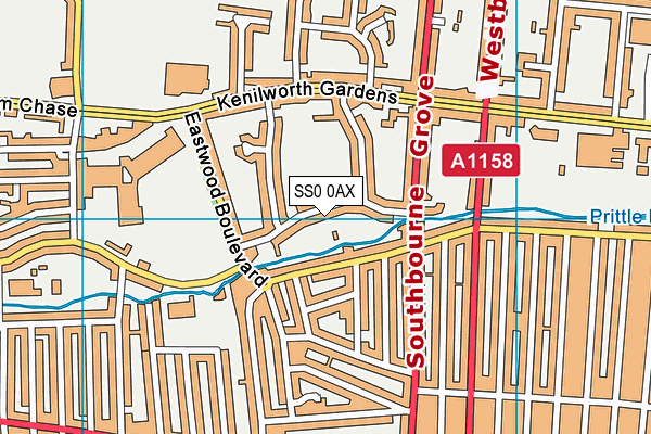 Cavendish Gardens map (SS0 0AX) - OS VectorMap District (Ordnance Survey)