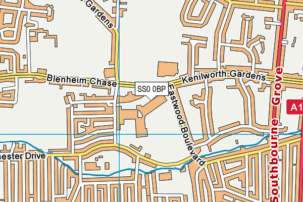 Westcliff High School for Boys Academy map (SS0 0BP) - OS VectorMap District (Ordnance Survey)