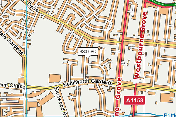 SS0 0BQ map - OS VectorMap District (Ordnance Survey)