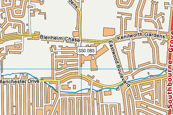 Westcliff High School For Girls map (SS0 0BS) - OS VectorMap District (Ordnance Survey)