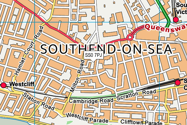 Barons Court Primary School and Nursery map (SS0 7PJ) - OS VectorMap District (Ordnance Survey)